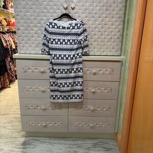 Neiman Marcus Black and White Patterned Dress